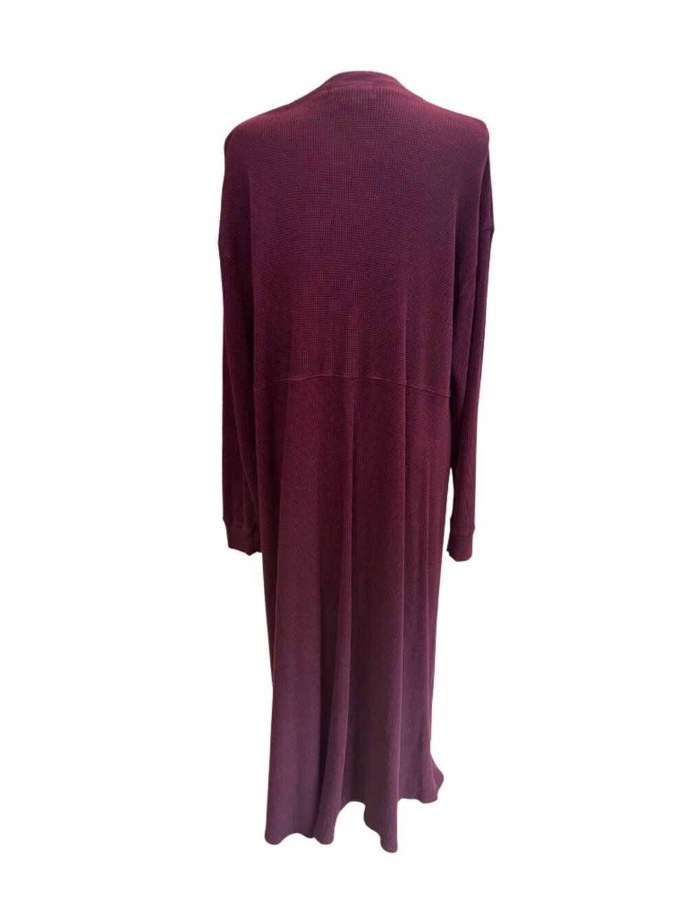 Vintage Eddie Bauer Plus Size XXL Womens Waffle Knit Burgundy Henley Maxi Dress - Picture 5 of 12